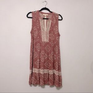 LOVESTITCH Boho Sleeveless Mauve Dress SZ M